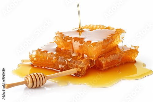 Favo de mel isolado no fundo branco photo