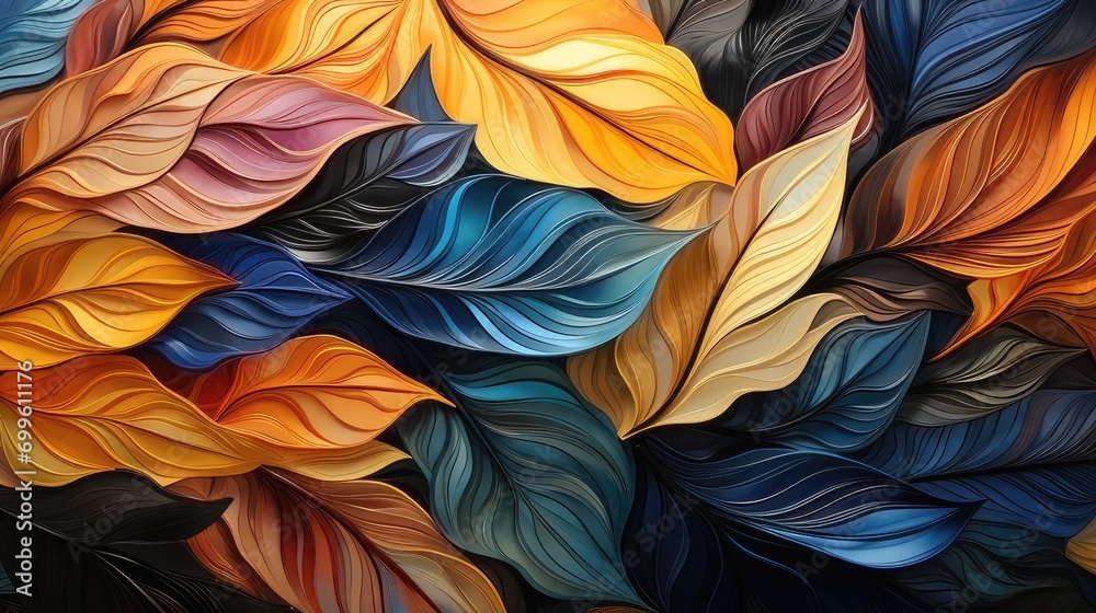 Modern Surrealist Oil Painting with Varied Leaf Designs in Impressionistic Abstraction
Modern Surrealist Oil Painting with Varied Leaf Designs in Impressionistic Abstraction