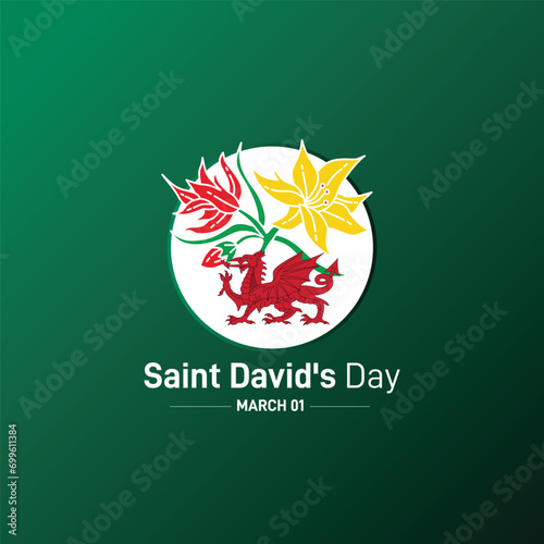 Saint David's Day. Saint David's birthday background. 