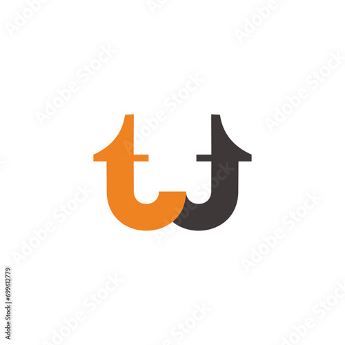 letter tw simple colorful shadow simple logo vector