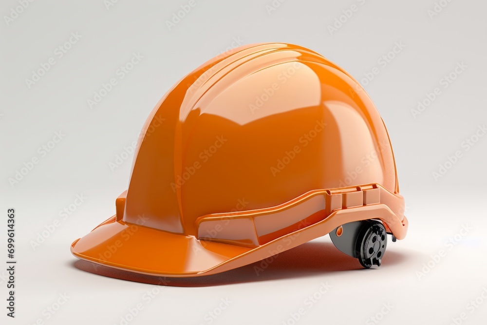 orange hard safety hat on white background, Generative AI orange hard safety hat on white background, Generative AI