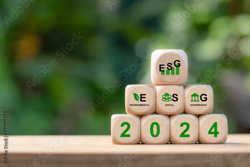 ESG 2024, Environmental, social and governance Concept. Sustainable Development Goals. long-term sustainability and societal impact of companies, organizations, and investments.