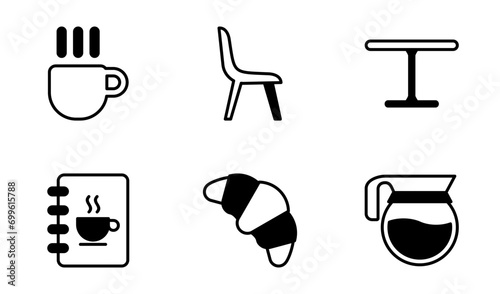 Coffee Shop Icon Design Template in Semi Solid Style