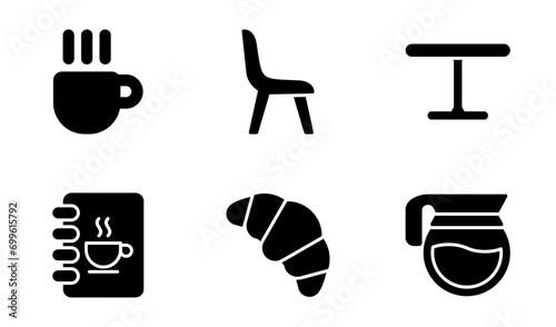 Coffee Shop Icon Design Template in Solid Style