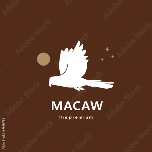 animal macaw natural logo vector icon silhouette retro hipster