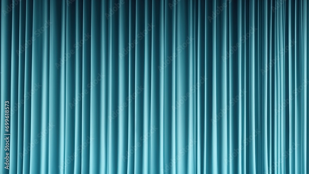 Obraz premium Dark Cyan curtains texture background, wave lines background