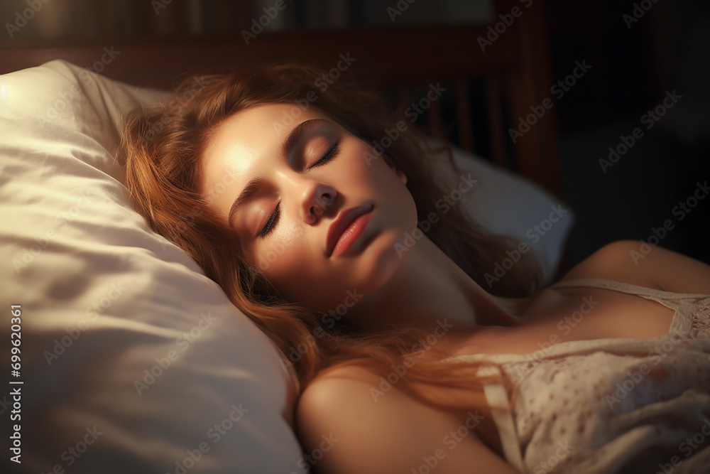 a women lying on a bed generative ai a women lying on a bed generative ai