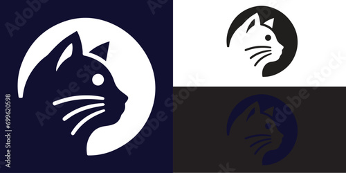 Photography The cat silhouette logo is suitable for logos for veterinary clinics, animal car