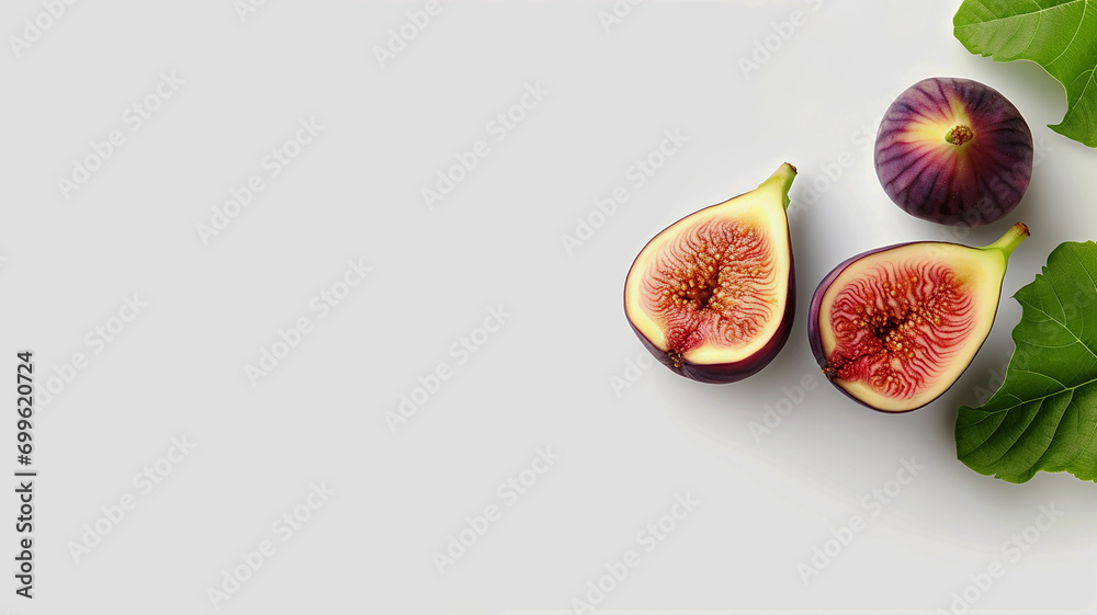 Ripe sweet fig fruits with small seeds on a light background Ripe sweet fig fruits with small seeds on a light background