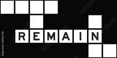 Alphabet letter in word remain on crossword puzzle background