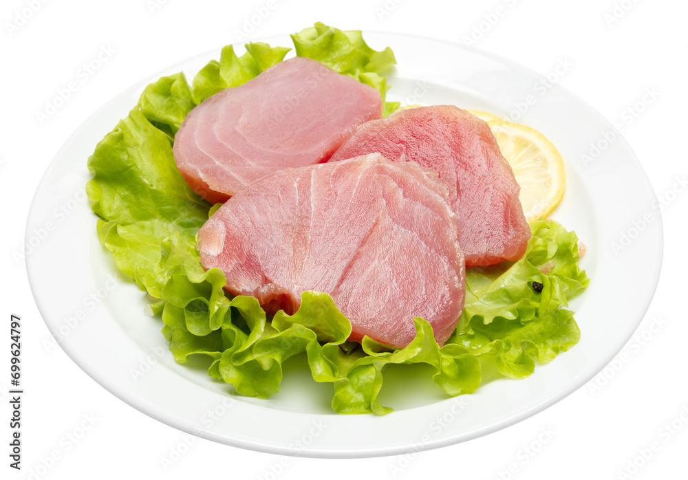 Fresh tuna Fish steak isolated