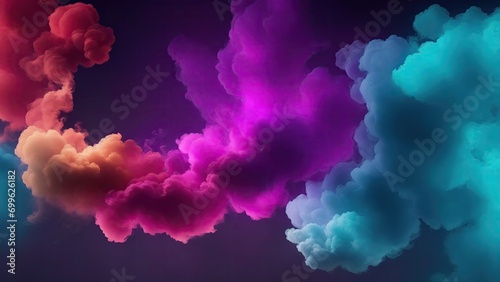 Smoke of different colors blasting and combining wallpaper, colorful smoke background wallpaper photo