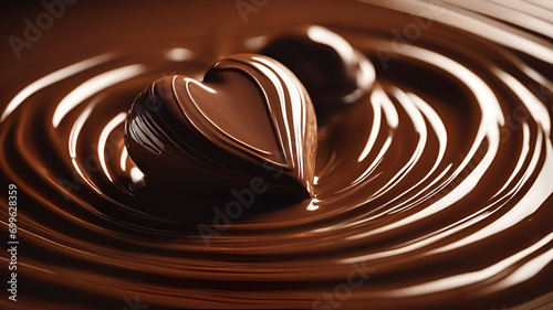 heart dipped in chocolate plate