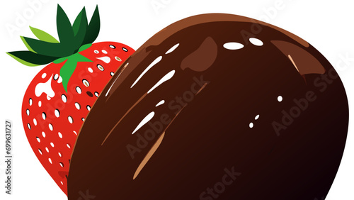 Chocolate-covered strawberries vektor icon illustation