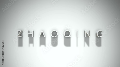 Zhaoqing 3D title animation with shadows on a white background photo
