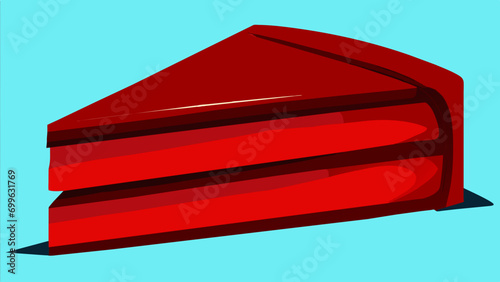 Slice of red velvet cake vektor icon illustation