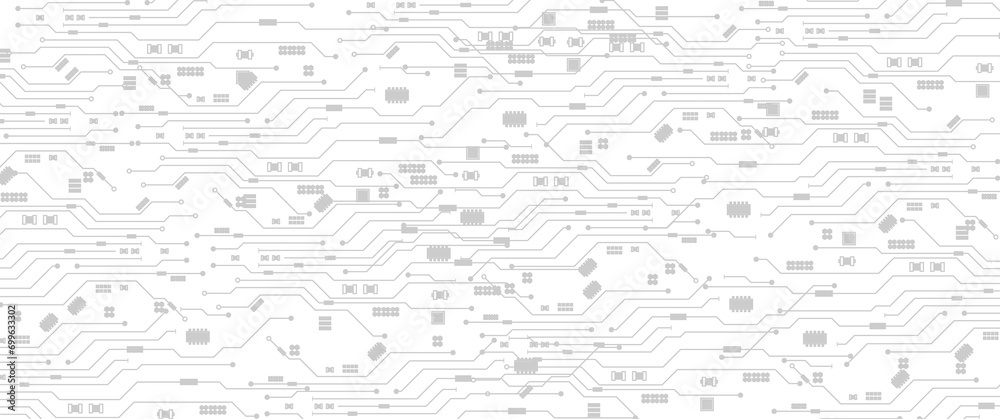 Abstract Technology Circuit board background. Grey white Abstract technology background. Digital technology with plexus background and space for your text	
