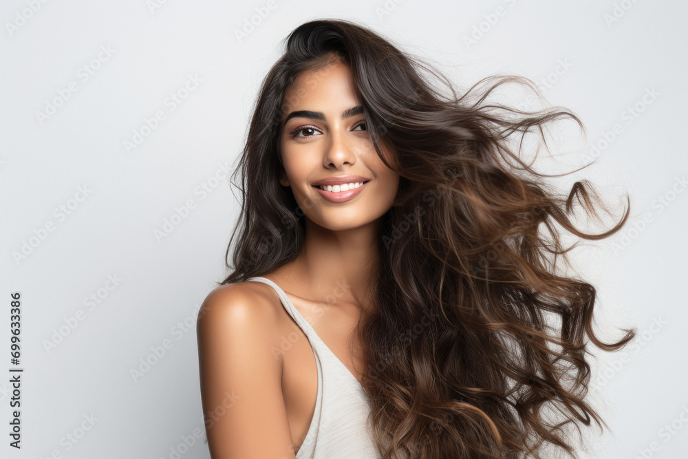 Beautiful Indian woman with shiny hair