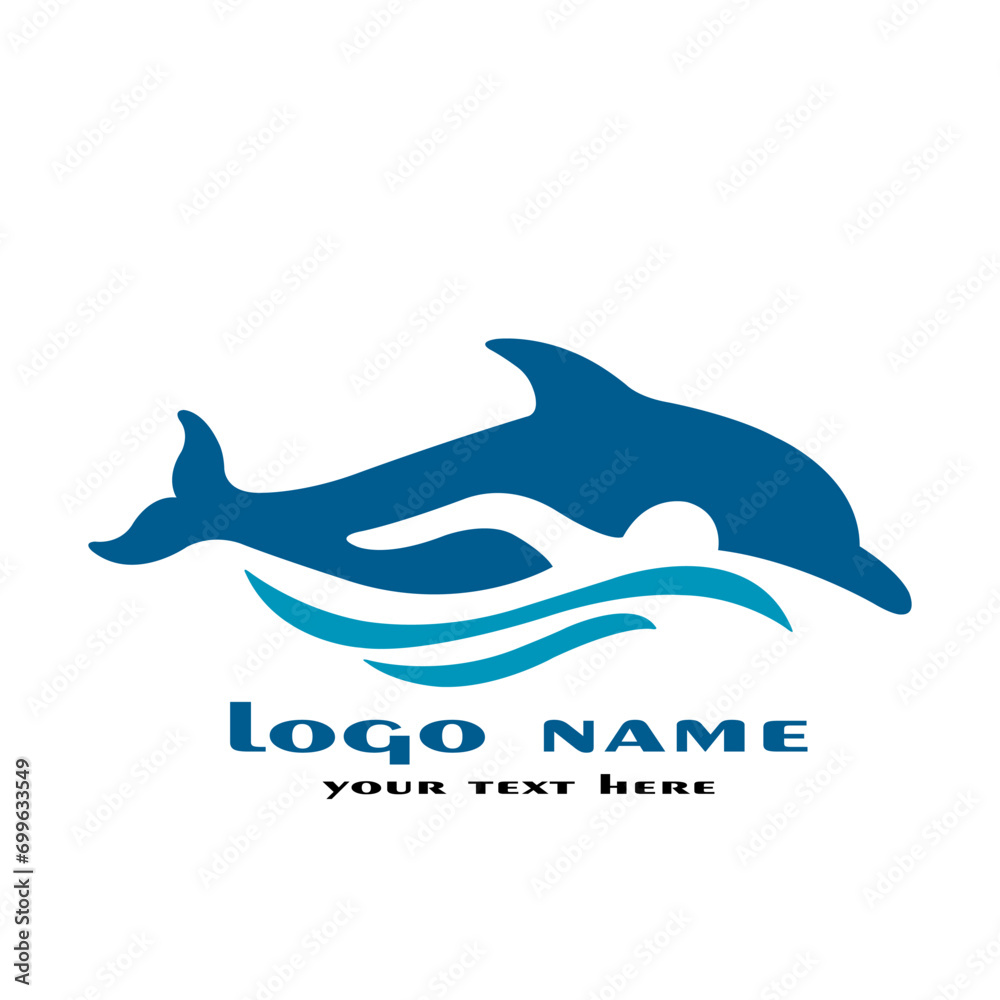 Dolphin fish logo and swimming person logo Simple and cool fish logo template vector Dolphin fish logo and swimming person logo Simple and cool fish logo template vector