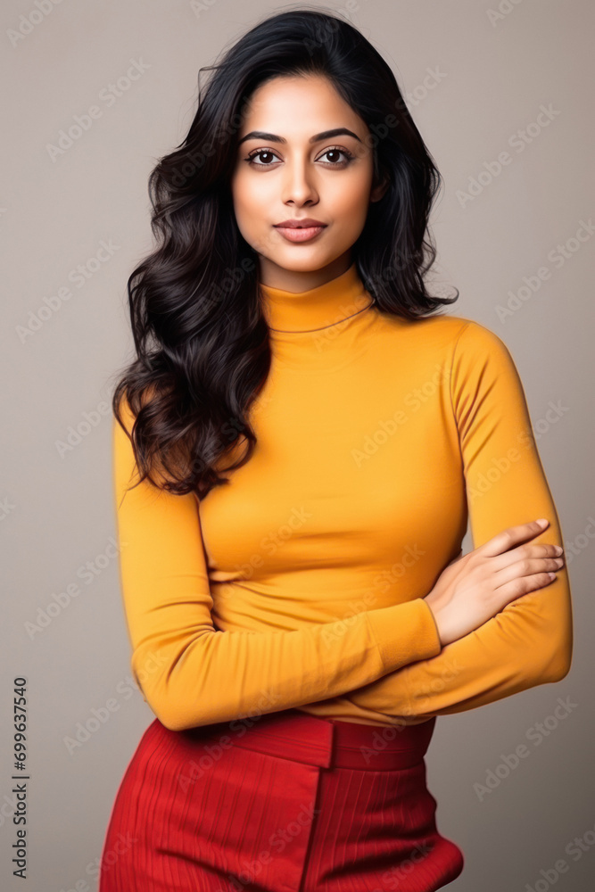 Young woman wearing turtleneck sweater Young woman wearing turtleneck sweater