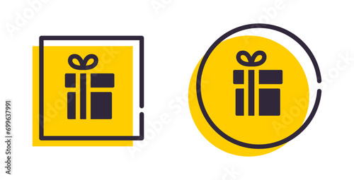 Gift vector icon. Birthday surprise box symbol