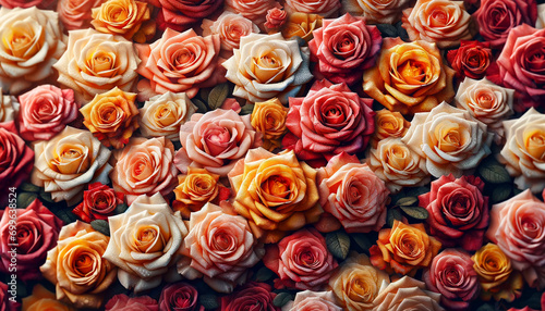 carpet of flowers, photo wallpaper with roses