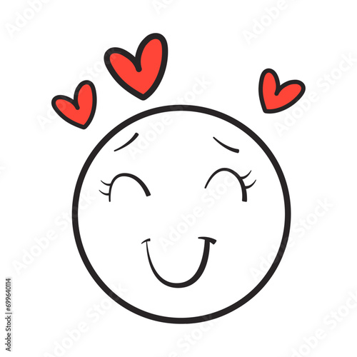 smiley face with heart valentine day hearts doodle emotion romantic love emoji