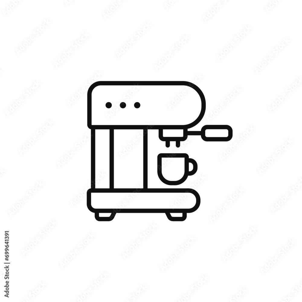Coffee maker line icon isolated on transparent background Coffee maker line icon isolated on transparent background