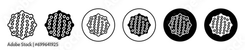 Massage ball vector icon logo set. editable stroke art