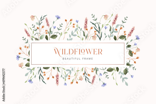 beautiful wildflower watercolor frame photo