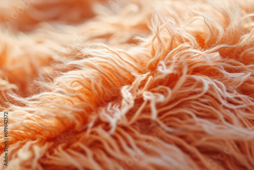 Soft fabric texture and pattern for background in peach fuzz color (2024 color). © Sina