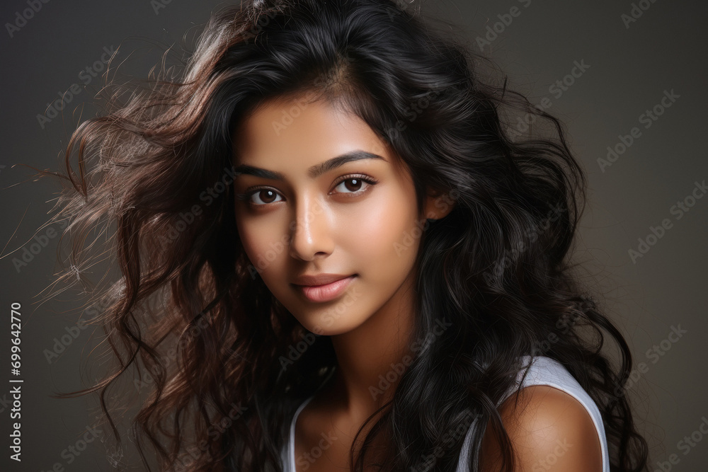 Young beautiful woman with shiny hair Young beautiful woman with shiny hair