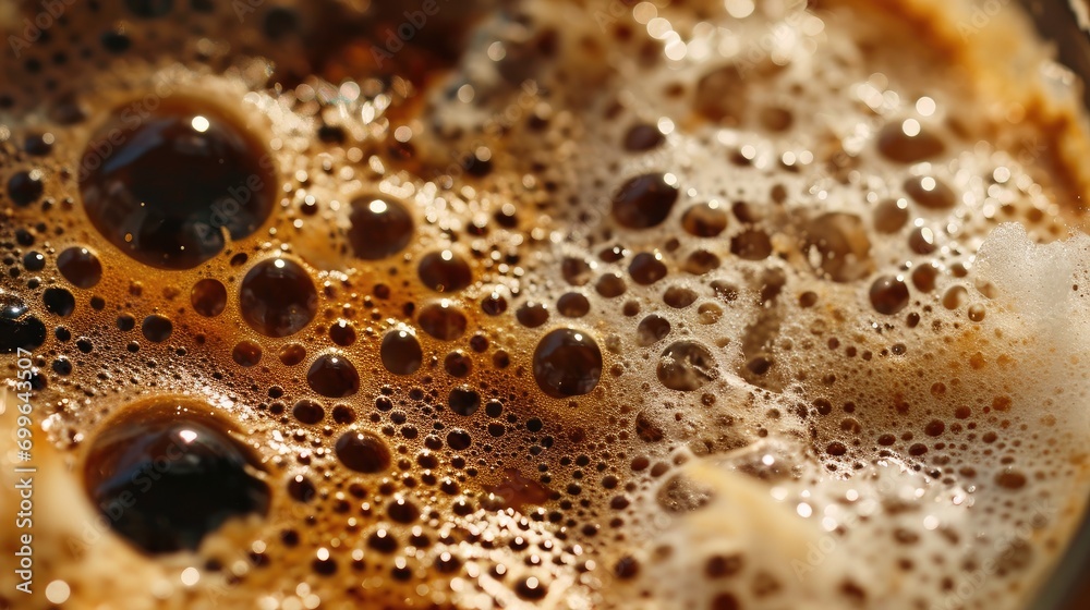 Coffee background. Coffee foam close-up