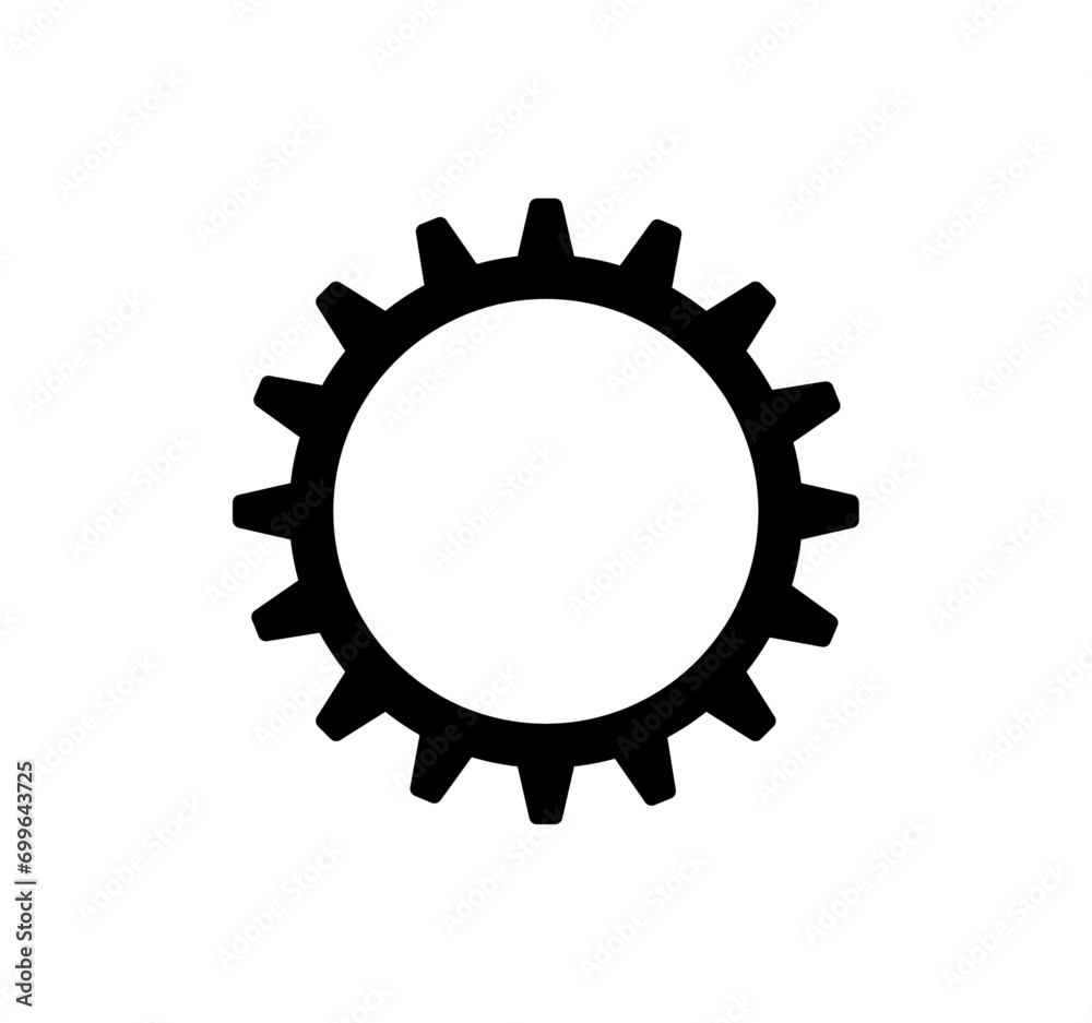 Gear icon. Parameter or setting symbol. Isolated vector illustration on white background. Gear icon. Parameter or setting symbol. Isolated vector illustration on white background.