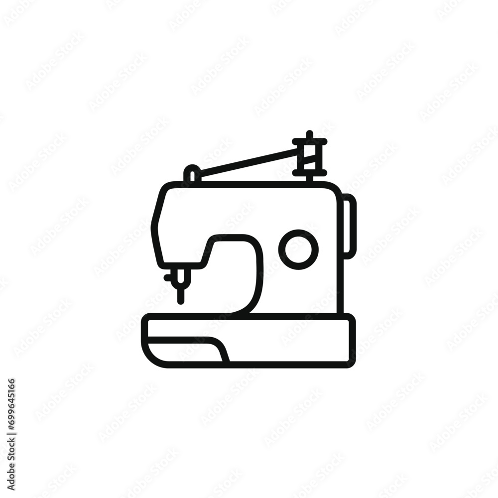 Sewing machine line icon isolated on transparent background
