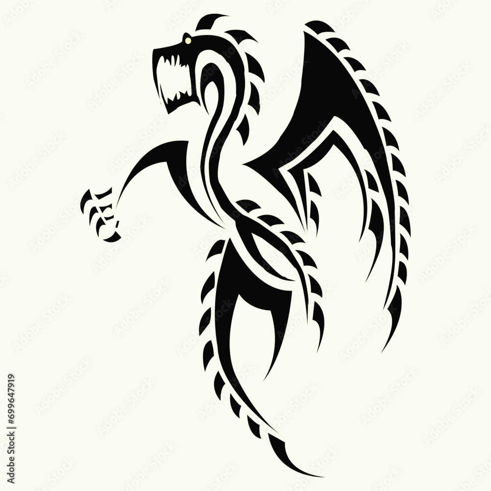 tattoo of a Dragion bird vector 