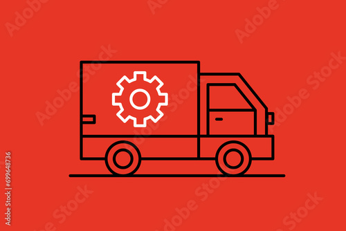 truck settings illustration in flat style design. Vector illustration.	