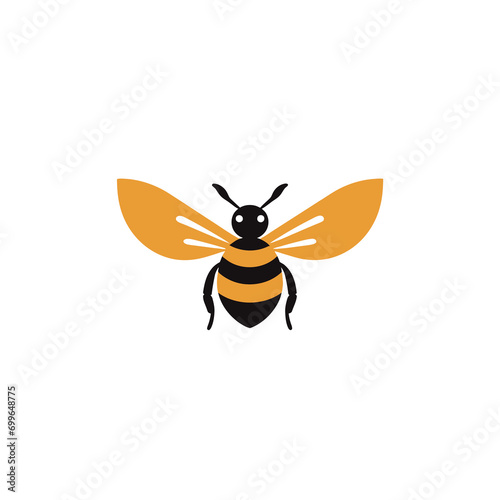 Bee icon in flat style. Apiary vector illustration on white isolated background. Honey business concept.