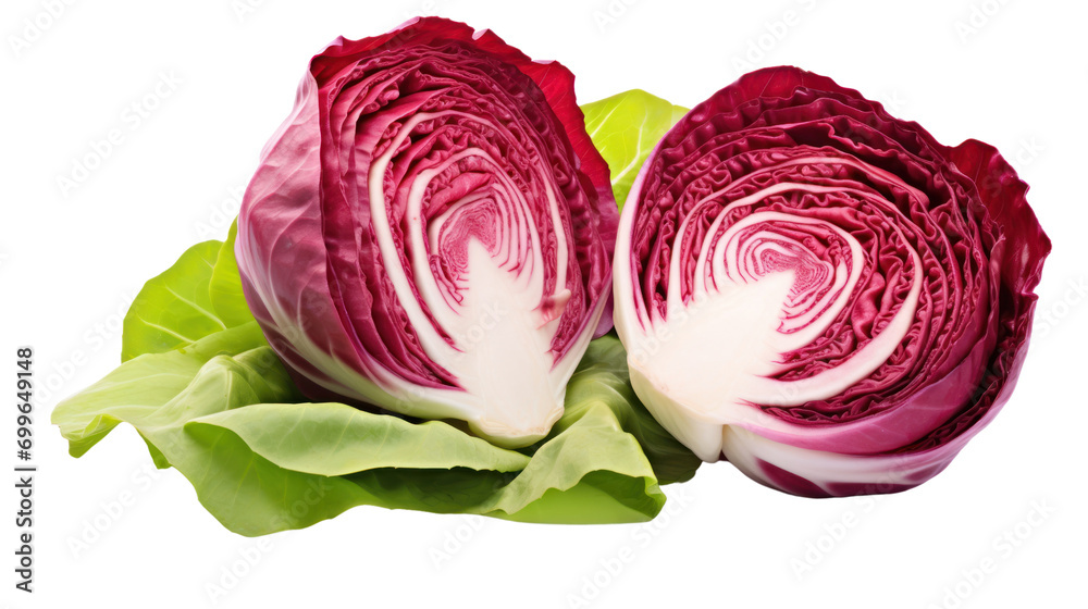 whole and half red radicchio isolated on transparent and white background.PNG image whole and half red radicchio isolated on transparent and white background.PNG image