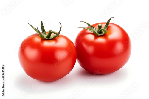 Fresh red two tomato isolated on white background