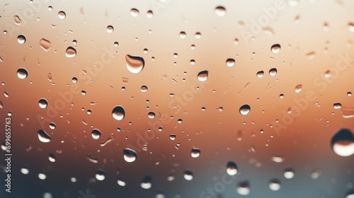 A close up of water droplets on a window. Abstract natural background.