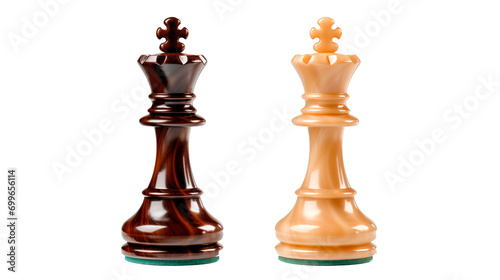 Black and white chess king on transparent background