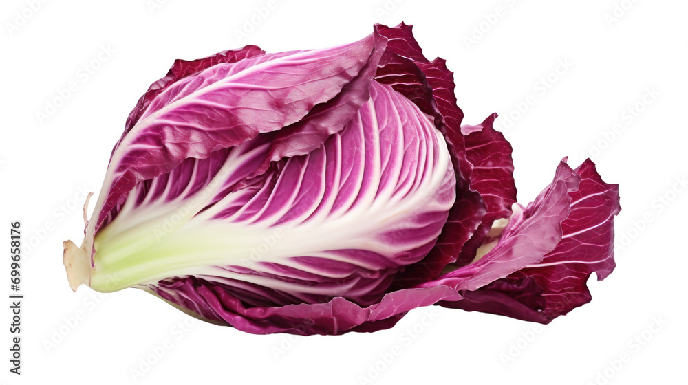 whole and half red radicchio isolated on transparent background,PNG image. whole and half red radicchio isolated on transparent background,PNG image.