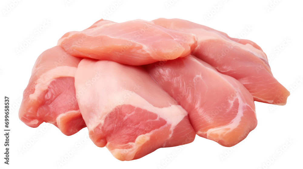 Fresh raw chicken isolated on transparent background,PNG image.	