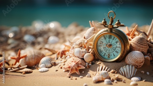 Background sea sand, anchor, travel, compass photo