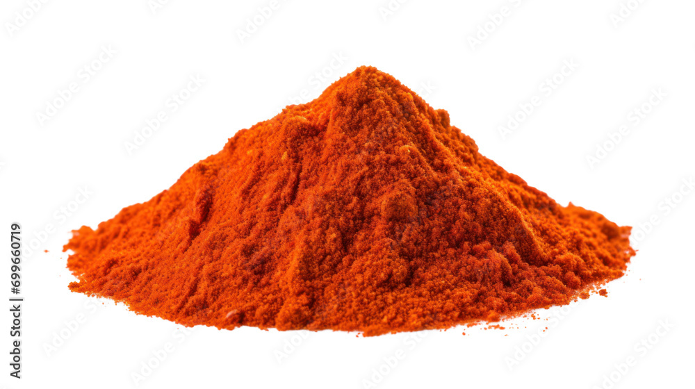 Top-down view of paprika powder isolated on transparent background,PNG image. Top-down view of paprika powder isolated on transparent background,PNG image.