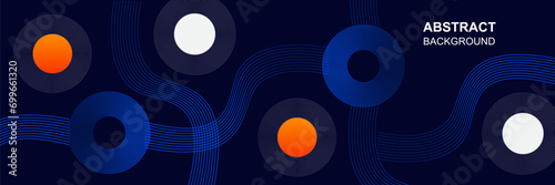 Wallpaper Mural Abstract geometry circle lines shape composition colorful with dark blue illustration template background design Torontodigital.ca