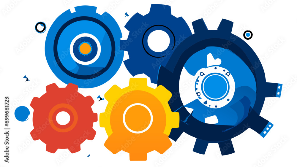 A set of gears symbolizing teamwork. vektor icon illustation A set of gears symbolizing teamwork. vektor icon illustation