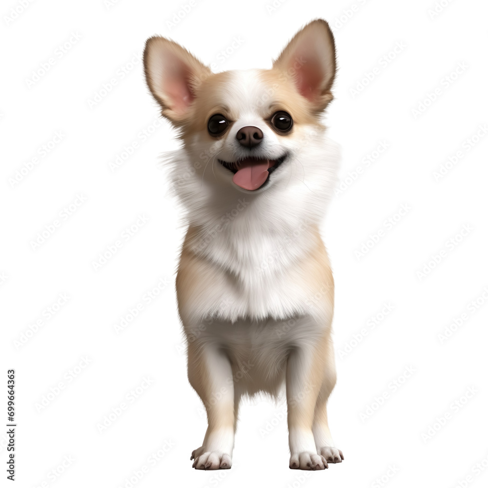 Portrait of chihuahua dog standing, isolated on transparent of white background