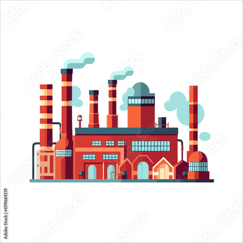 factory cartoon flat vector template